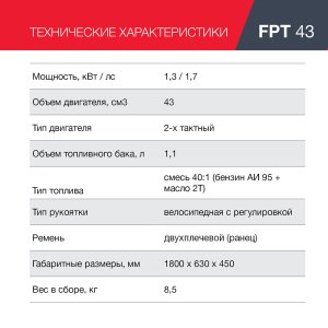 Бензиновый триммер FUBAG FPT 43 в Владимире фото