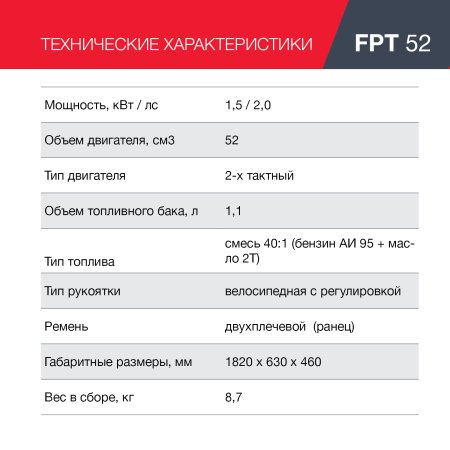 Бензиновый триммер FUBAG FPT 52 в Владимире фото