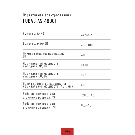 Портативная электростанция FUBAG AS 4800i (аккумулятор LiFePO4) в Владимире фото