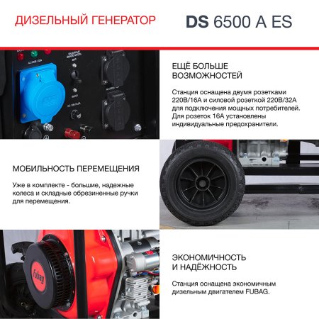 FUBAG Дизельный генератор с электростартером и коннектором автоматики DS 6500 A ES в Владимире фото