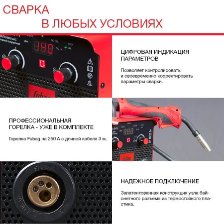 Полуавтомат сварочный FUBAG IRMIG 180 SYN с горелкой 250 А 3 м в комплекте в Владимире фото