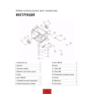 Комплект колес и ручек для генераторов FUBAG в Владимире фото