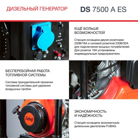 Дизельный генератор FUBAG DS 7500 A ES с электростартером и коннектором автоматики в Владимире фото