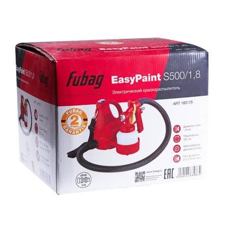 FUBAG Электрический краскораспылитель EasyPaint S500/1.8 с верхним бачком в Владимире фото