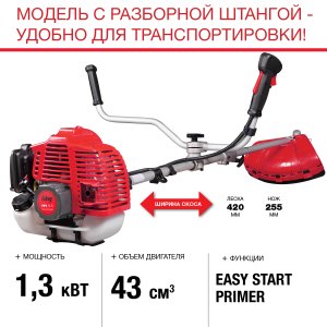 FUBAG Бензиновый триммер FPT 43R + Триммерная леска  сечение витой квадрат L 130 м * 2.4 мм в ПОДАРОК в Владимире фото